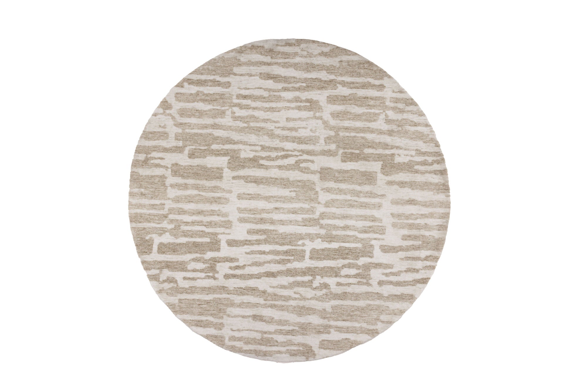 Venture Home - Milos Micropolyester - 200x200 - Rund - Vit/Beige