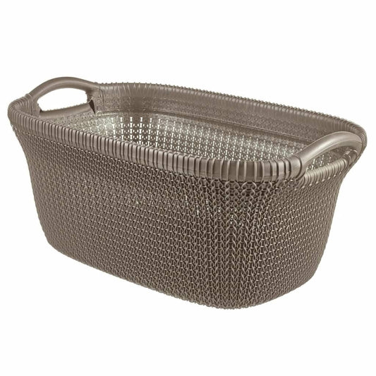 Curver Tvättkorg Knit 40L metallisk