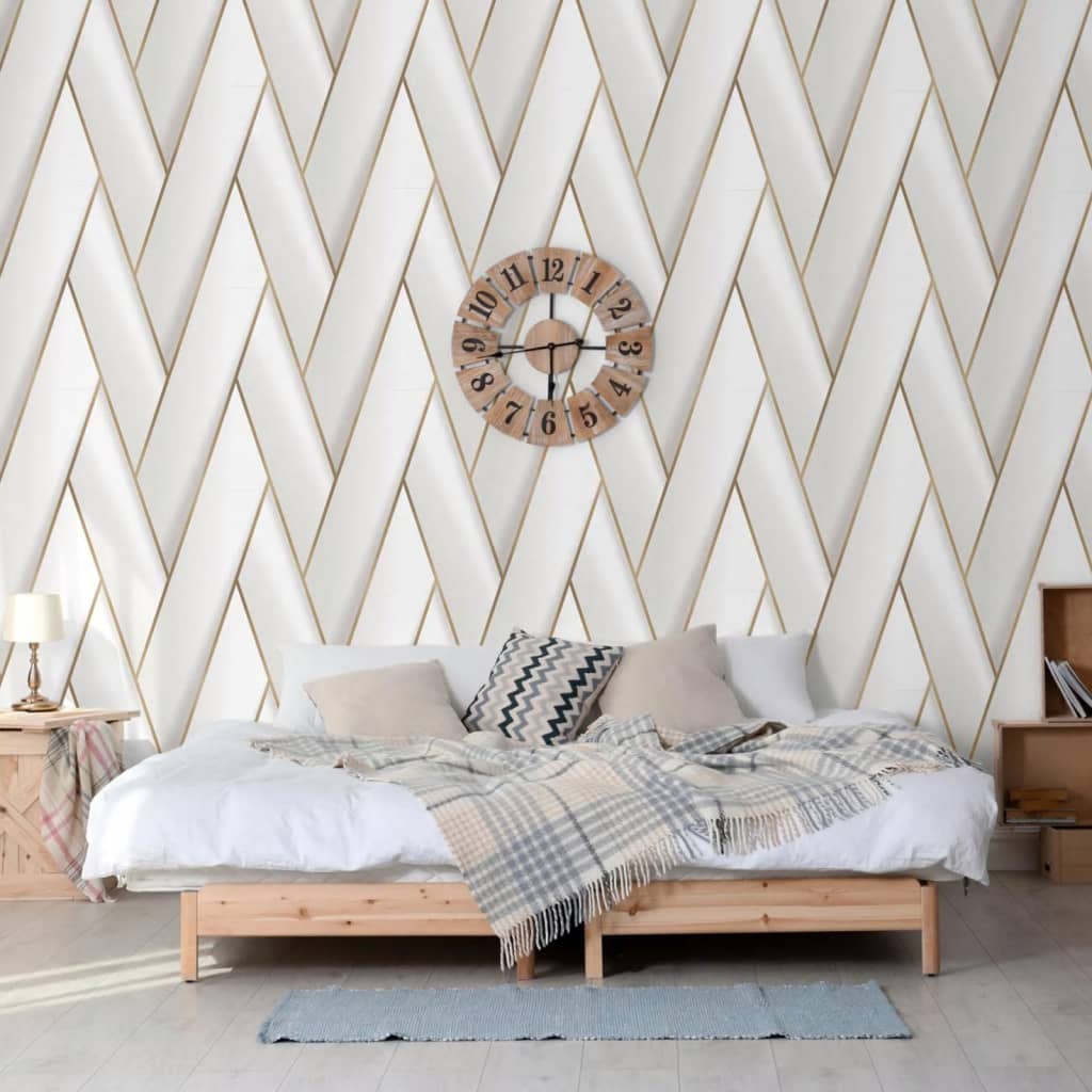 DUTCH WALLCOVERINGS Tapet Geometric  och guld