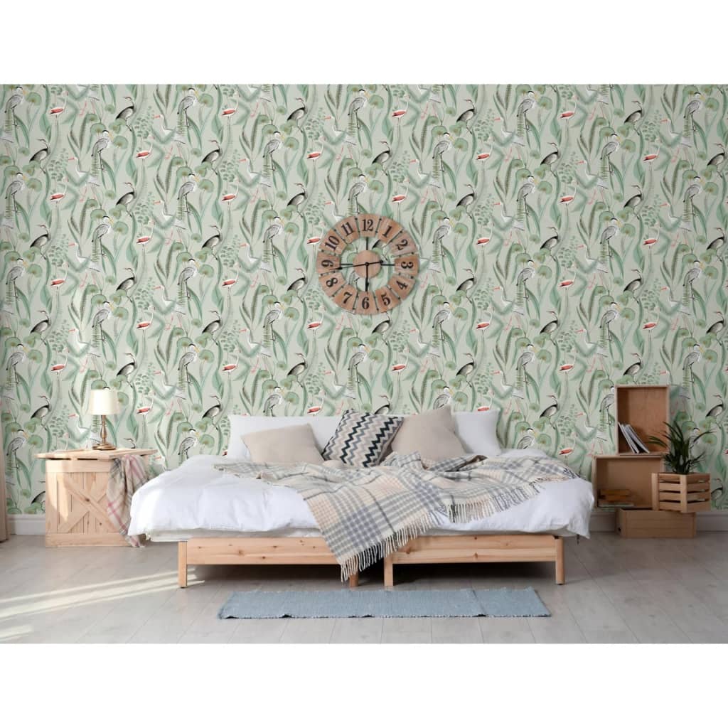 DUTCH WALLCOVERINGS Tapet Flamingo mintgrön