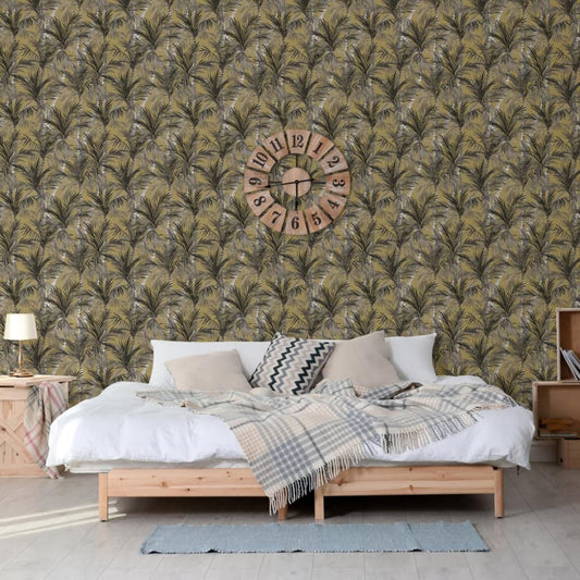 DUTCH WALLCOVERINGS Tapet Palm Trees  och svart