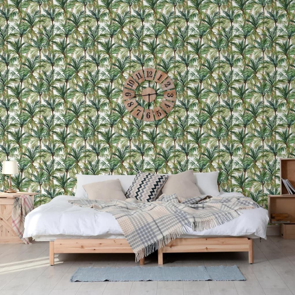 DUTCH WALLCOVERINGS Tapet Palm Trees  och vit