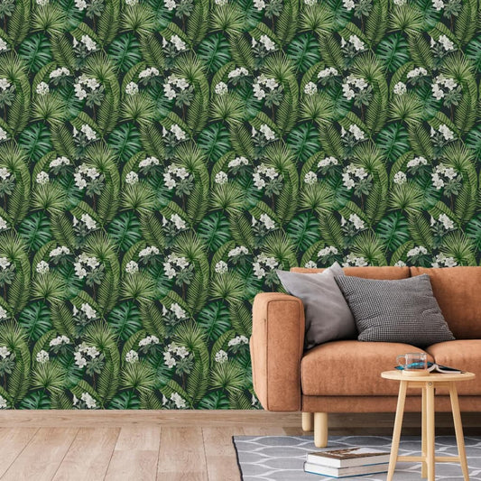 DUTCH WALLCOVERINGS Tapet Eden  och mörkgrön