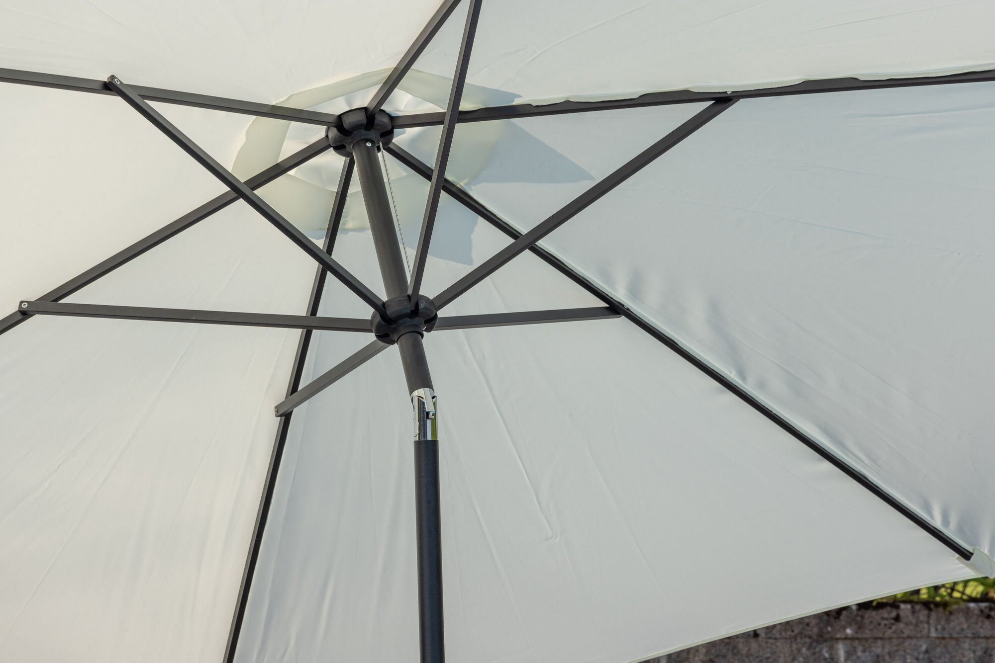 Venture Home Leeds Parasol - 3m - Grå Alu / Ecru Tyg