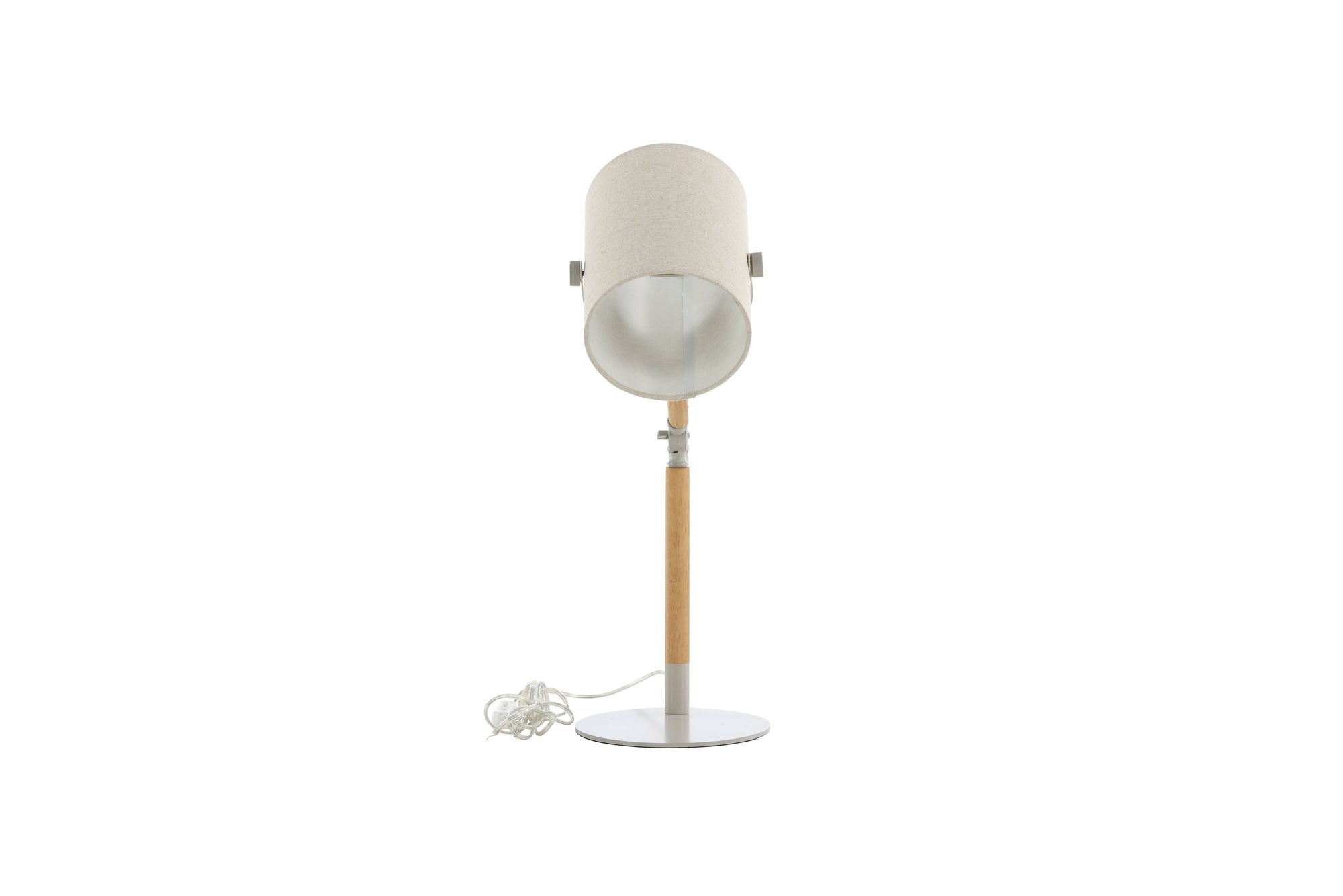 Venture Home Dennis -Bordslampa - Beige / Trä / Beige Linne