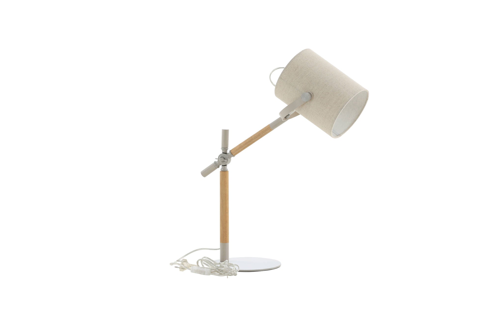 Venture Home Dennis -Bordslampa - Beige / Trä / Beige Linne