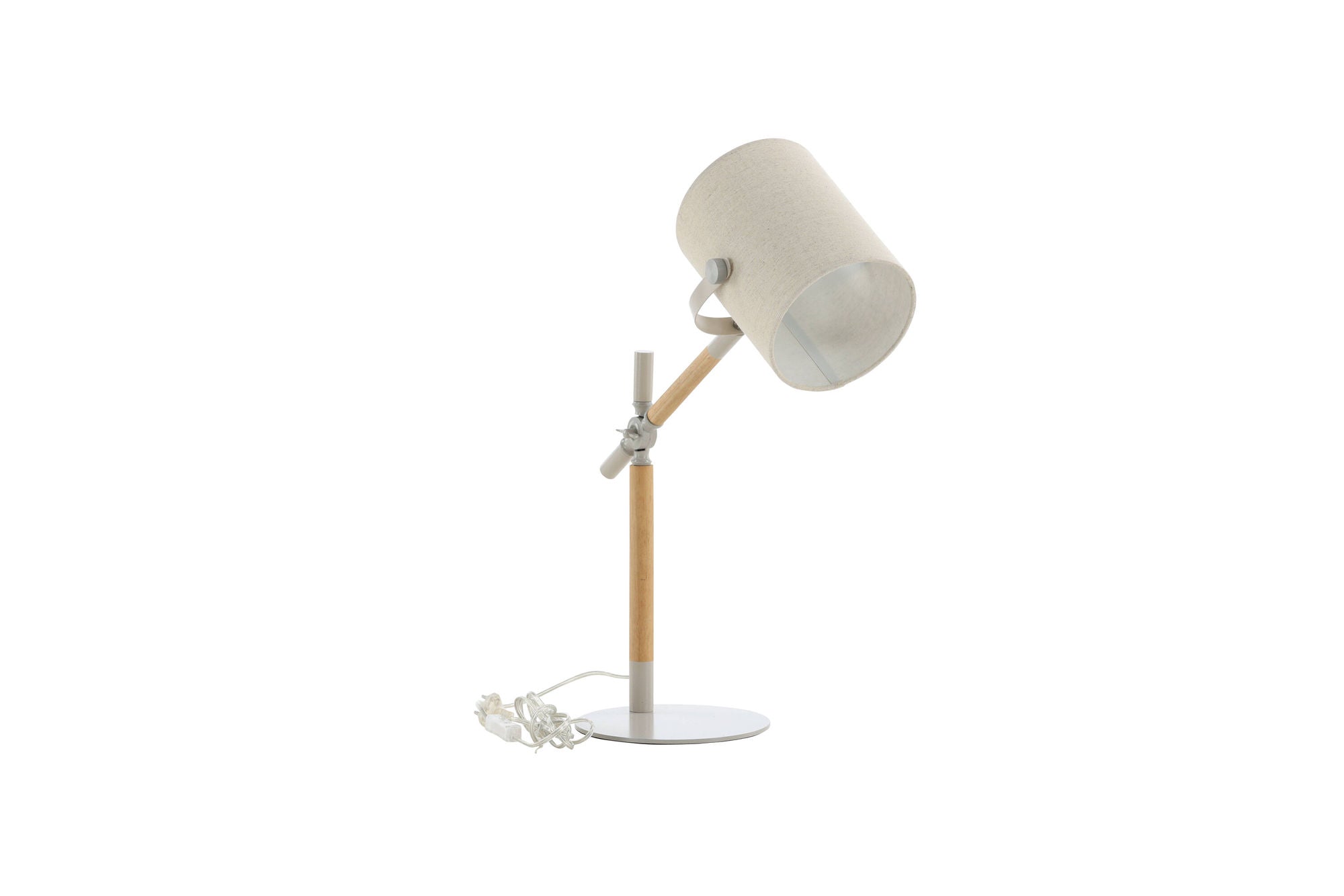 Venture Home Dennis -Bordslampa - Beige / Trä / Beige Linne