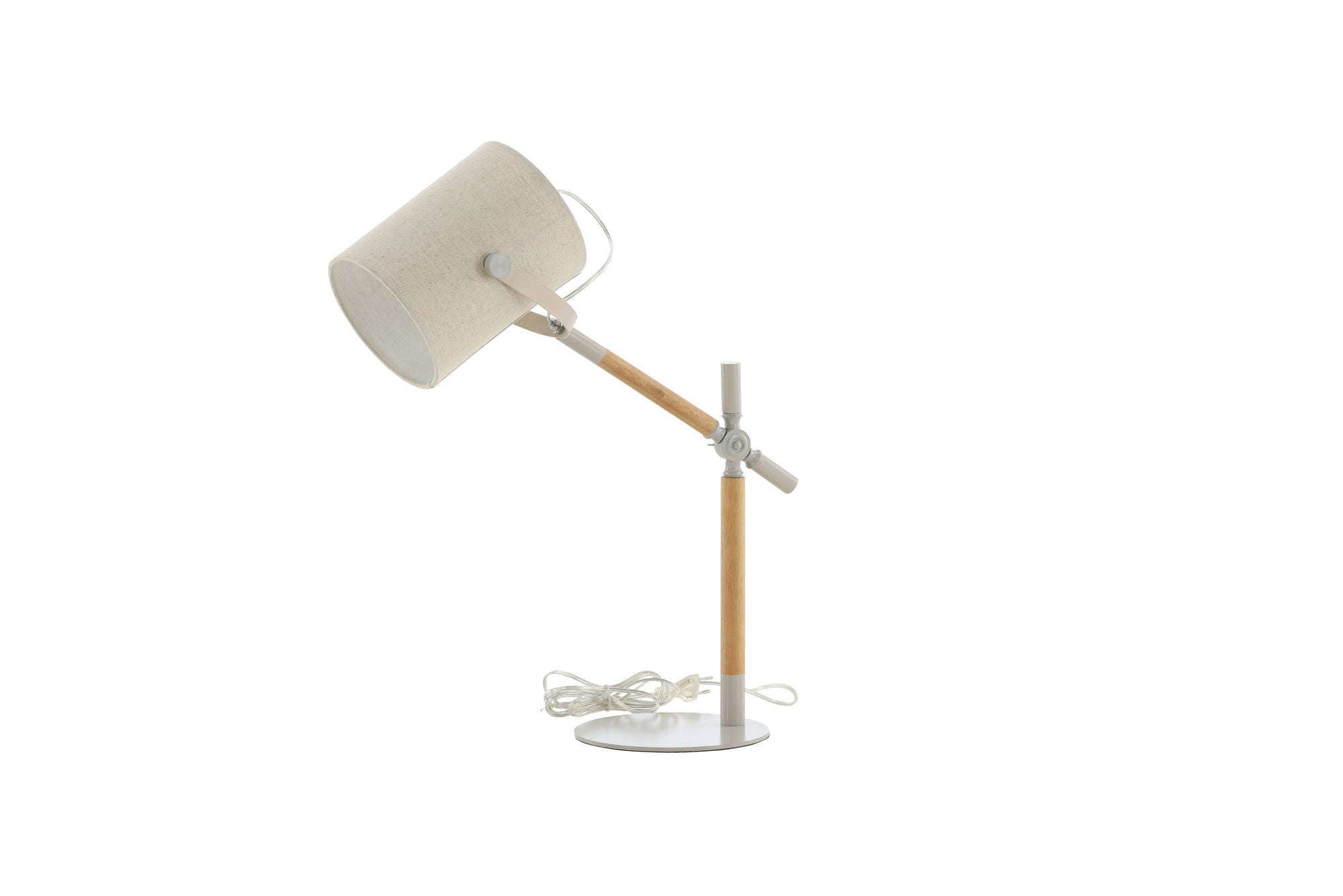 Venture Home Dennis -Bordslampa - Beige / Trä / Beige Linne