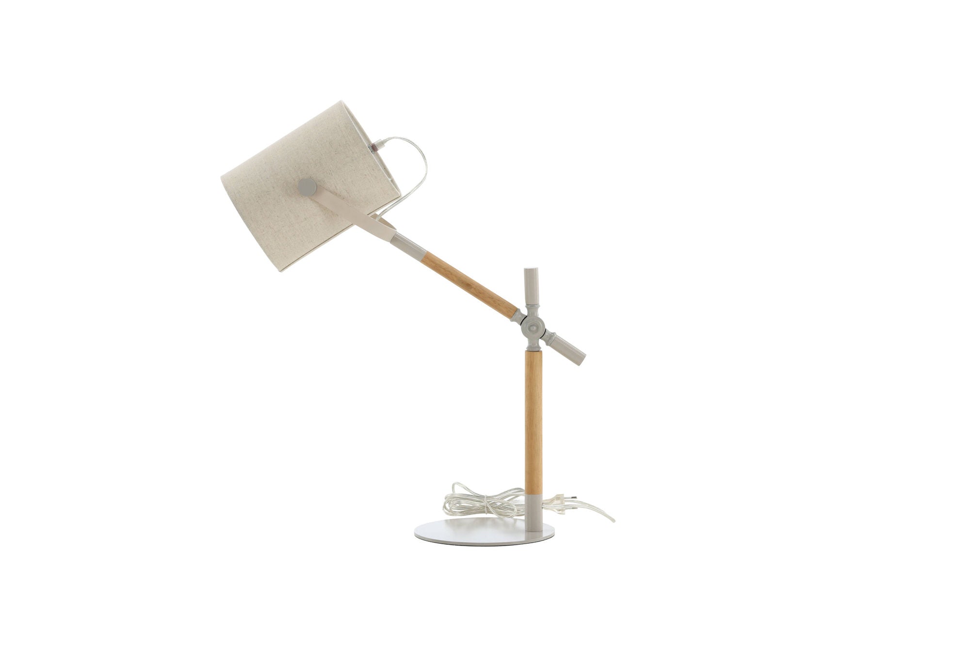 Venture Home Dennis -Bordslampa - Beige / Trä / Beige Linne