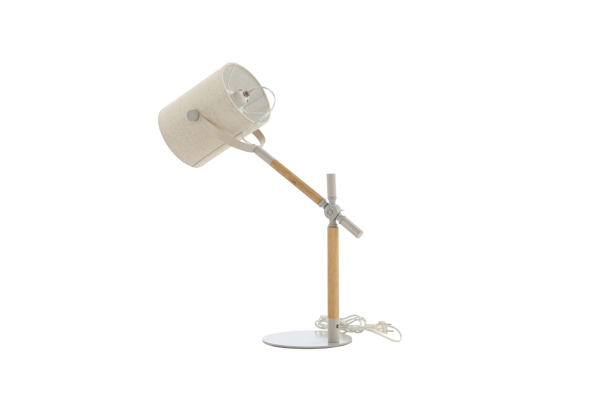 Venture Home Dennis -Bordslampa - Beige / Trä / Beige Linne