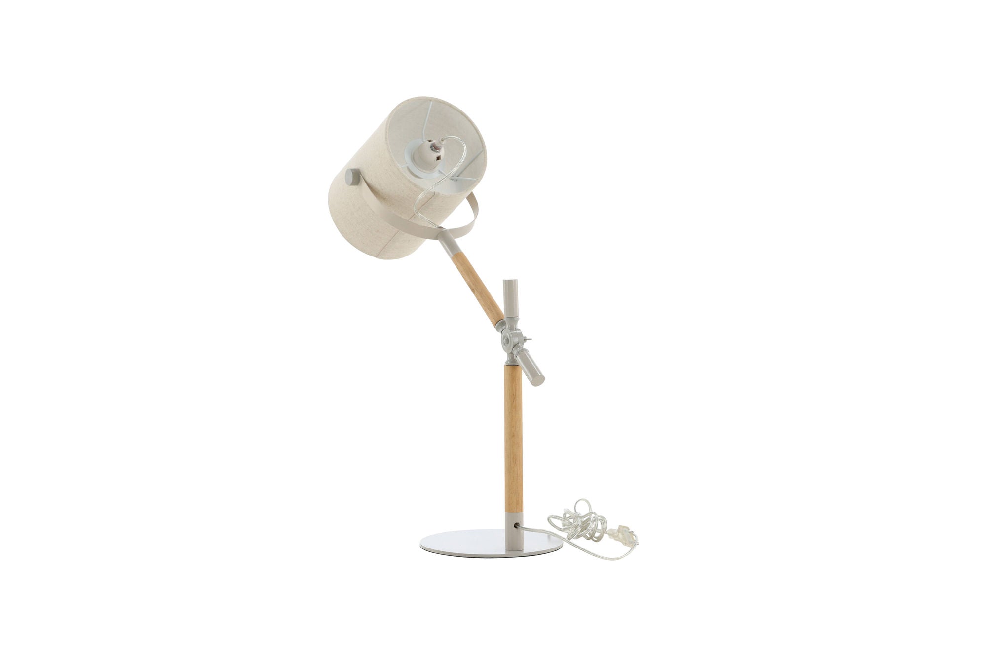 Venture Home Dennis -Bordslampa - Beige / Trä / Beige Linne