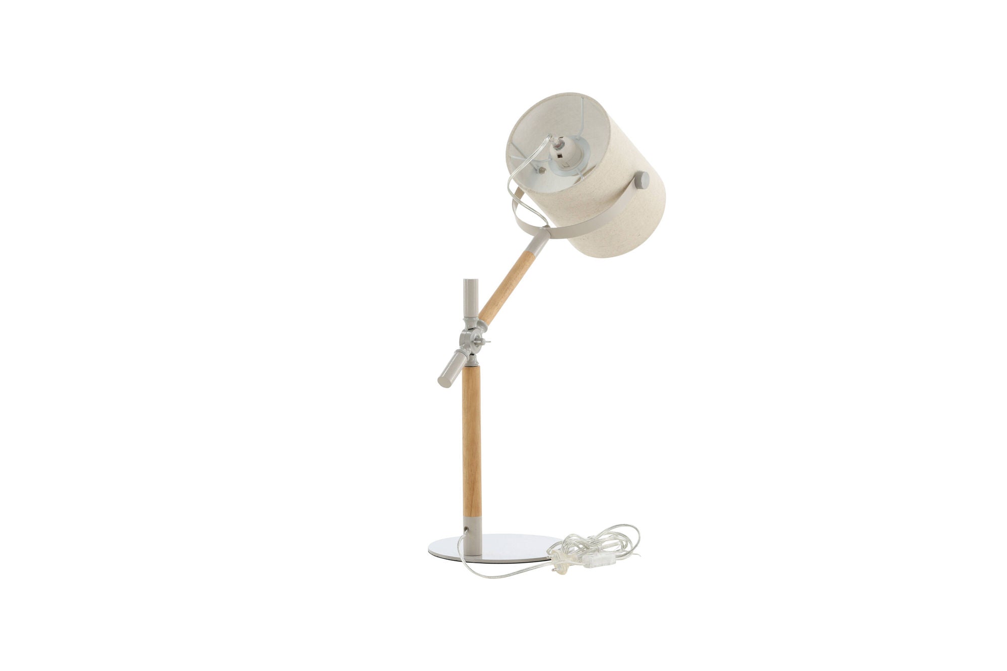 Venture Home Dennis -Bordslampa - Beige / Trä / Beige Linne