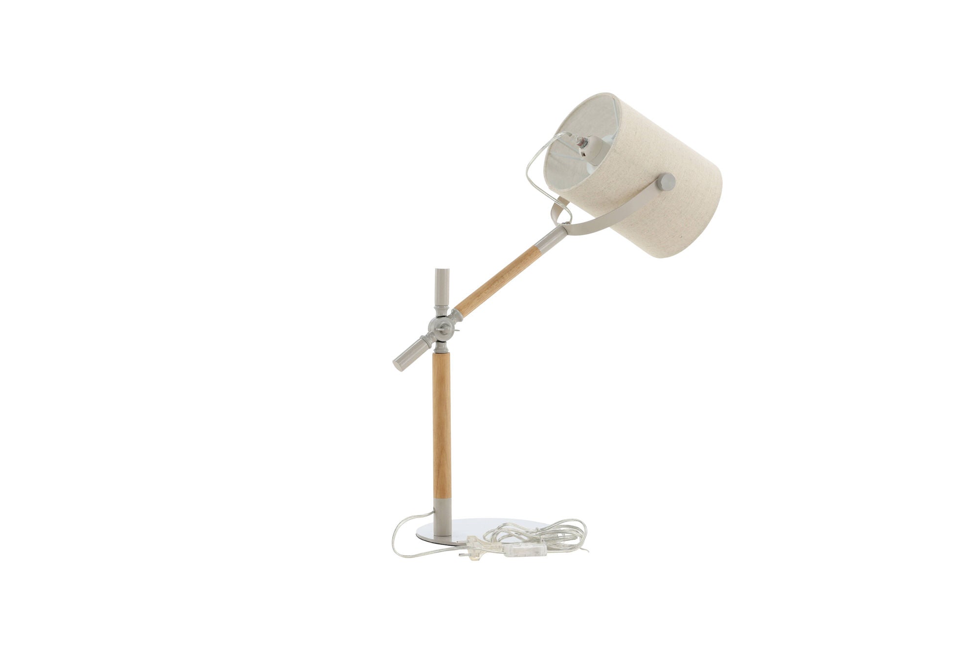 Venture Home Dennis -Bordslampa - Beige / Trä / Beige Linne