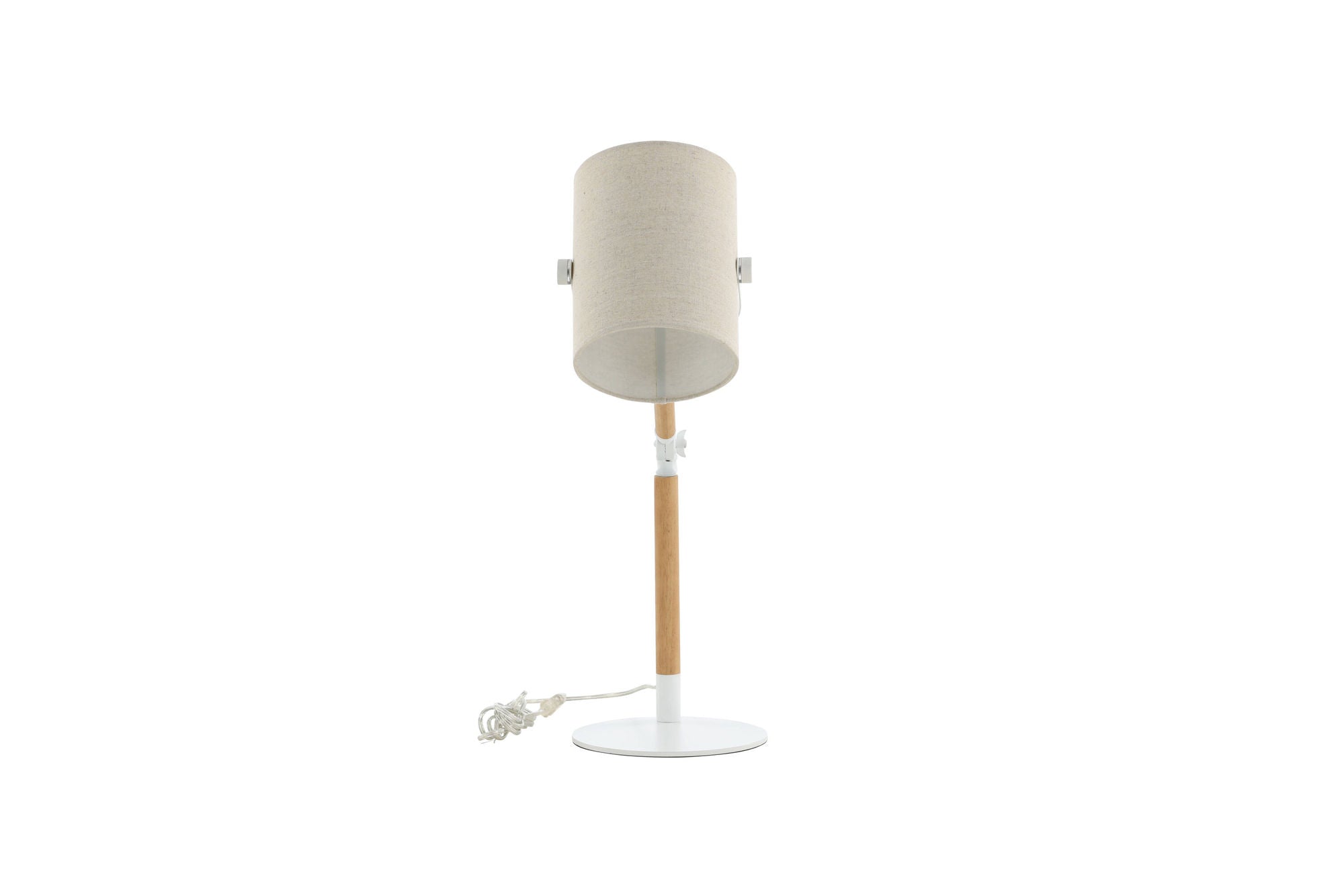 Venture Home Dennis - Bordslampa - Vit / Trä / Beige Linne