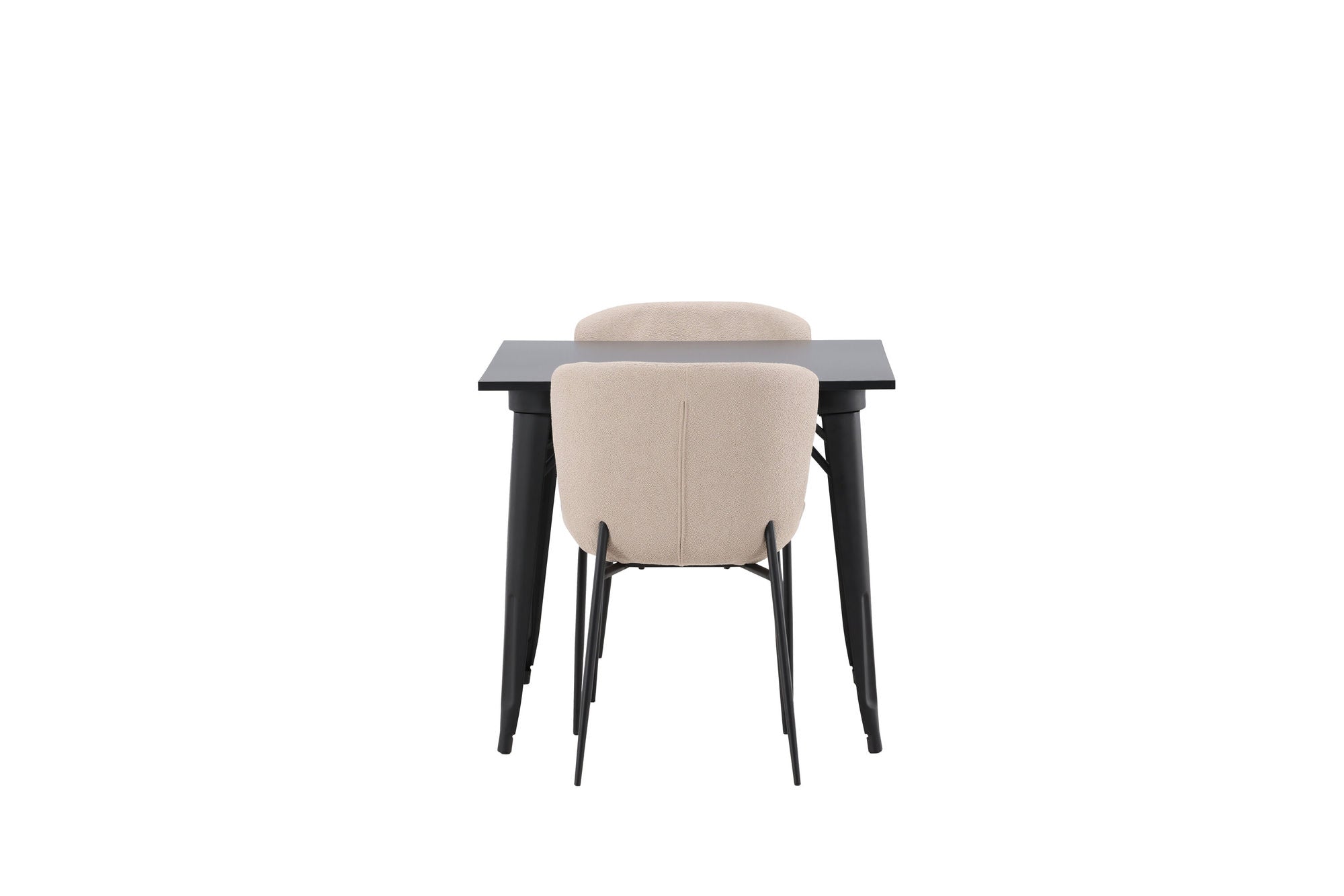 Venture Home - Tempe Matbord - Svart MDF + Modesto Stol - Beige Bouclé _2