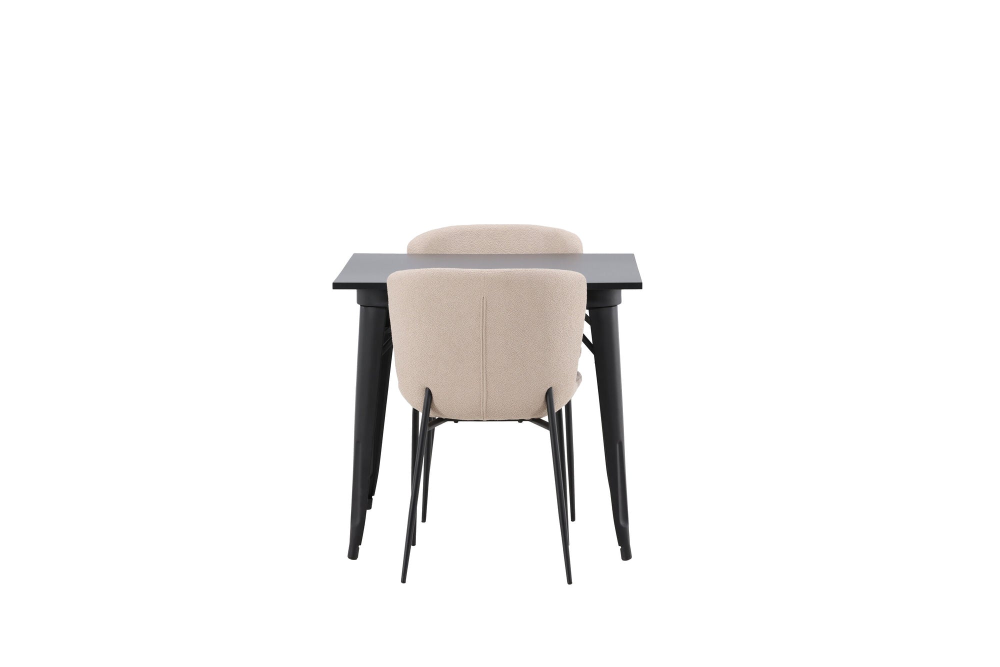 Venture Home - Tempe Matbord - Svart MDF + Modesto Stol - Beige Bouclé _2