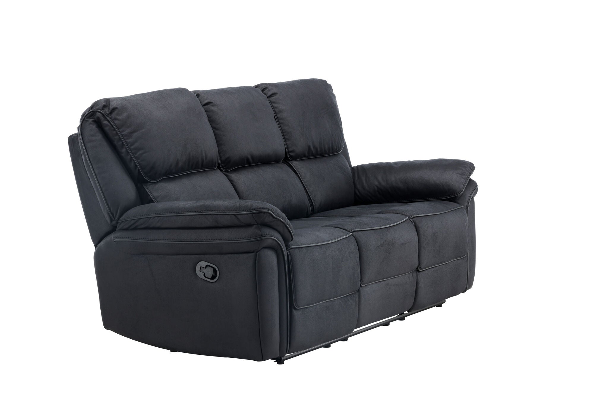 Venture Home Saranda Recliner 3-sitssoffa - Svart Mikrofiber