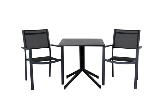 Venture Home - Way Cafébord 70*70 Med Copacabana Stolar Black/Black_2