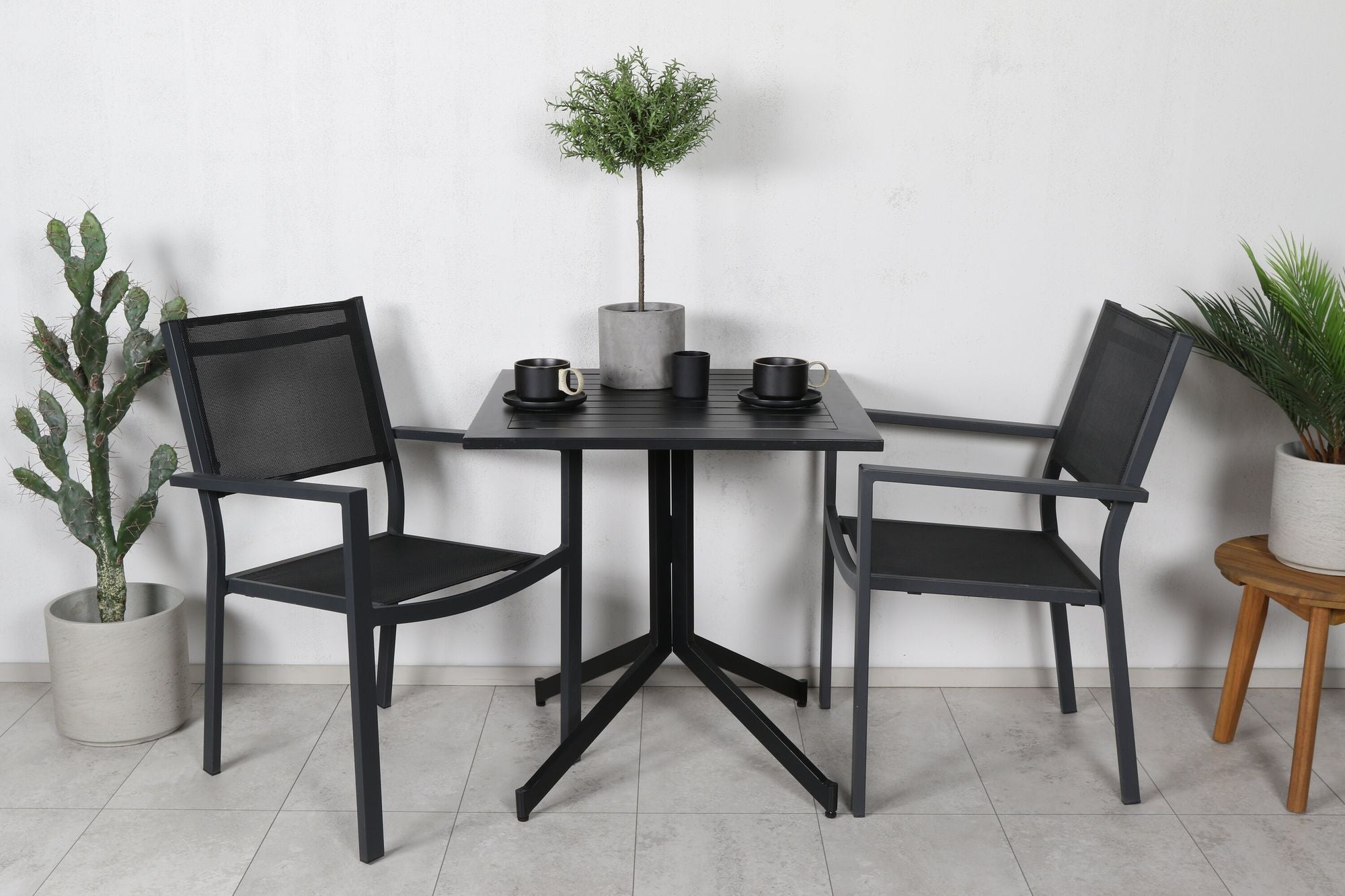 Venture Home - Way Cafébord 70*70 Med Copacabana Stolar Black/Black_2