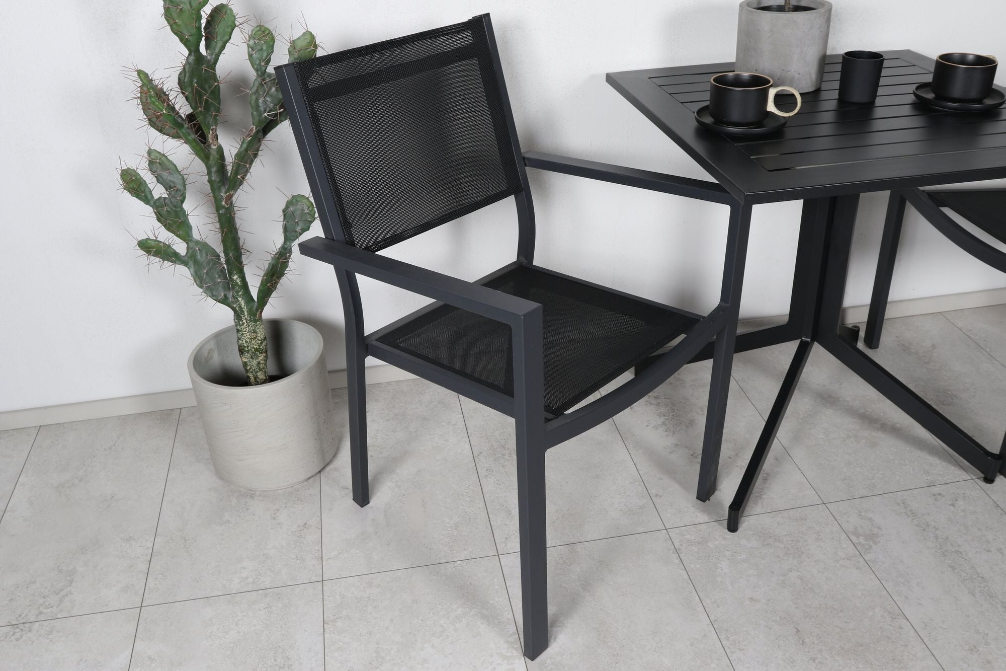 Venture Home - Way Cafébord 70*70 Med Copacabana Stolar Black/Black_2