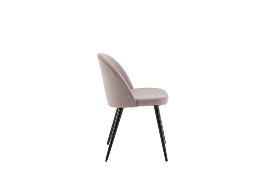 Venture Home - Velvet Matstol 2-pack - Manchester - Svart / Gammelrosa