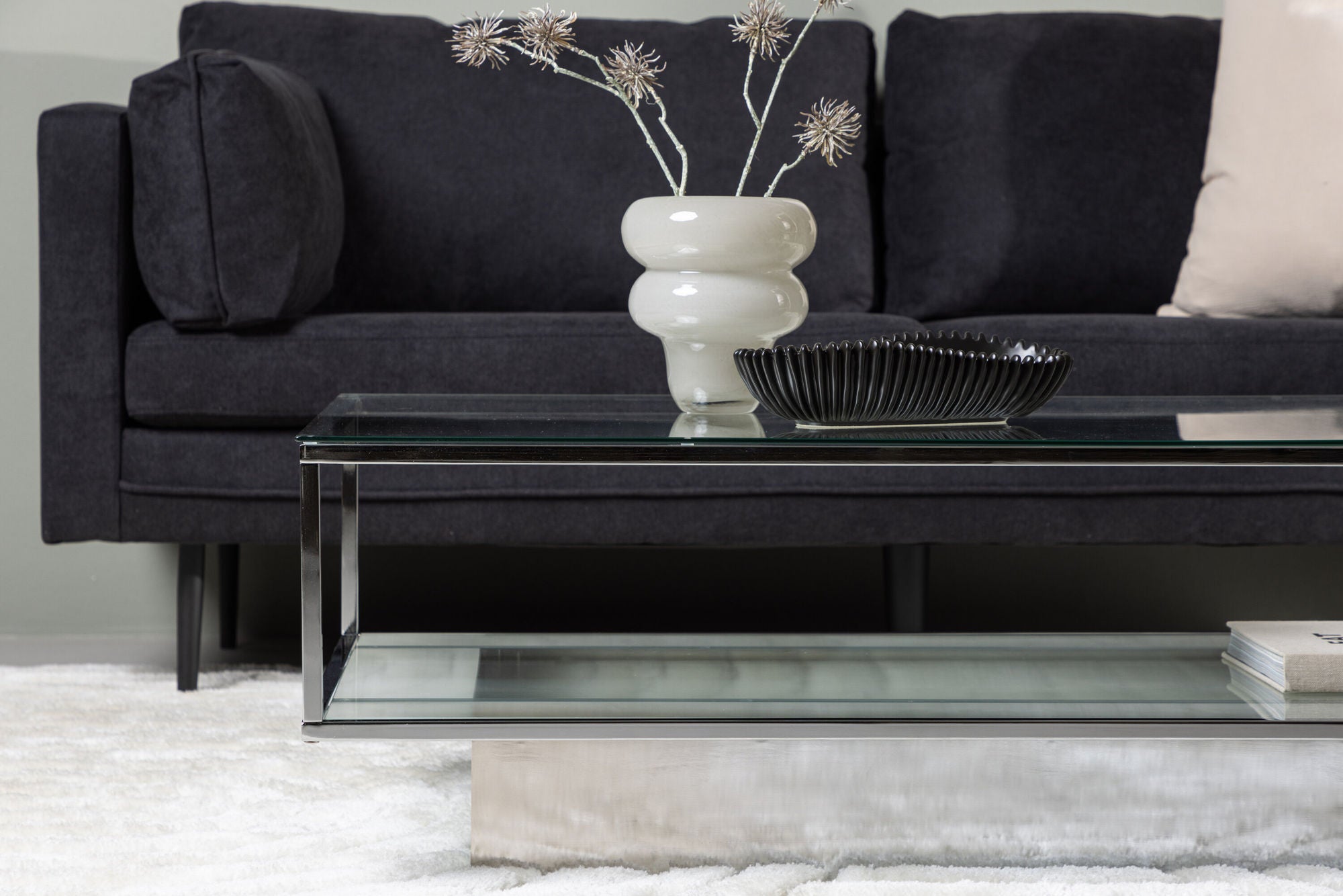 Furniture Fashion Maglehem Soffbord - Silverkrom / Klarglas