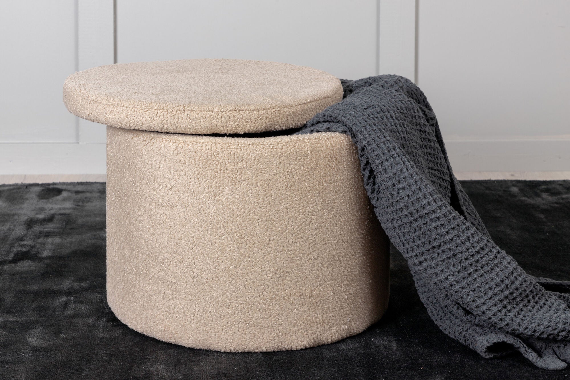 Venture Home Dunken Pouf - Beige Teddy Med Förvaring