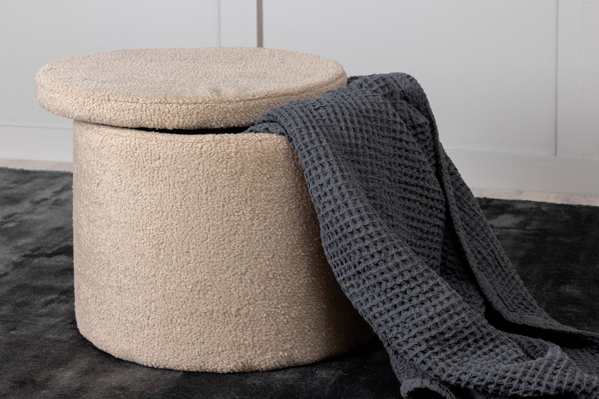 Venture Home Dunken Pouf - Beige Teddy Med Förvaring