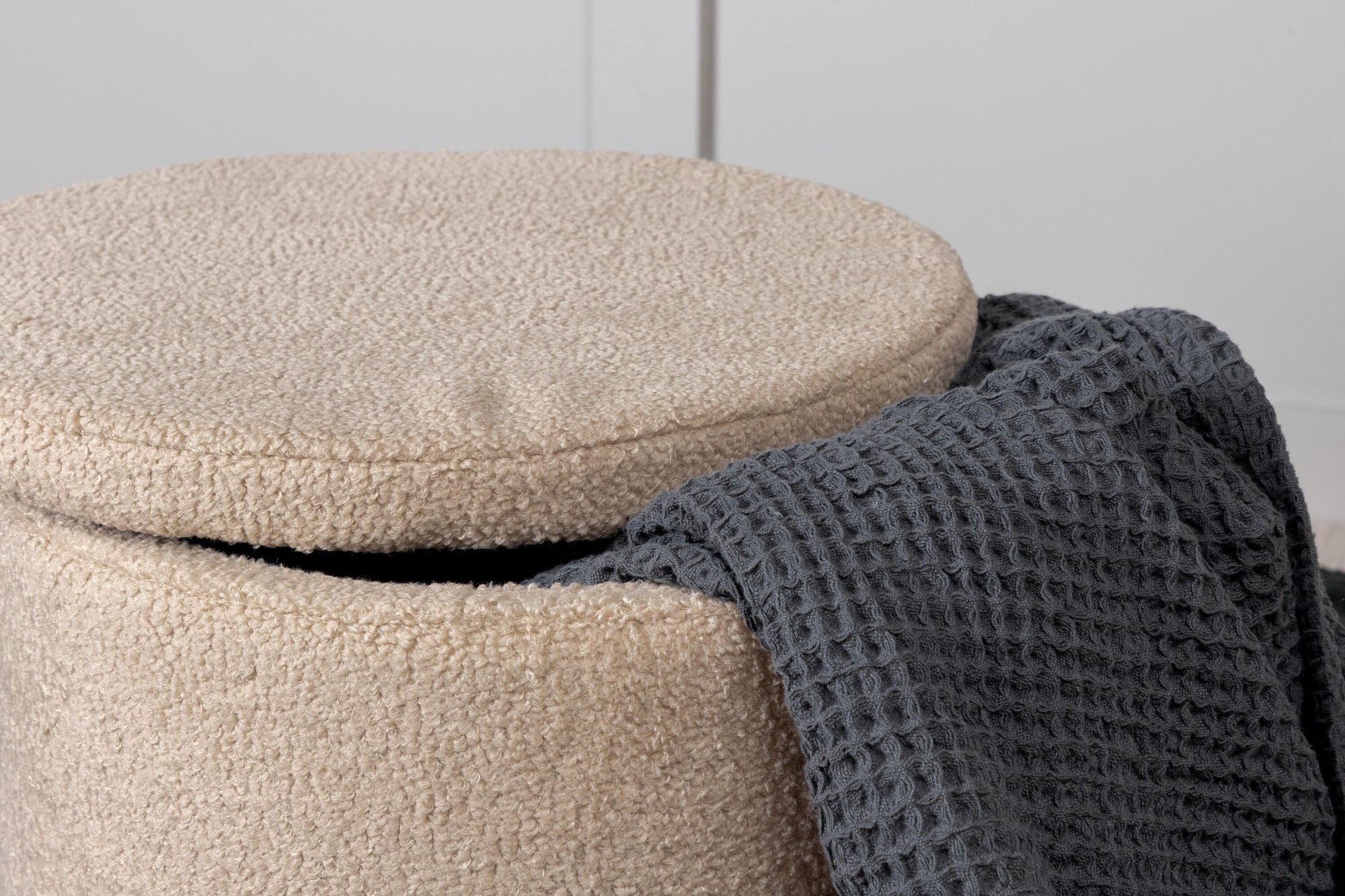 Venture Home Dunken Pouf - Beige Teddy Med Förvaring