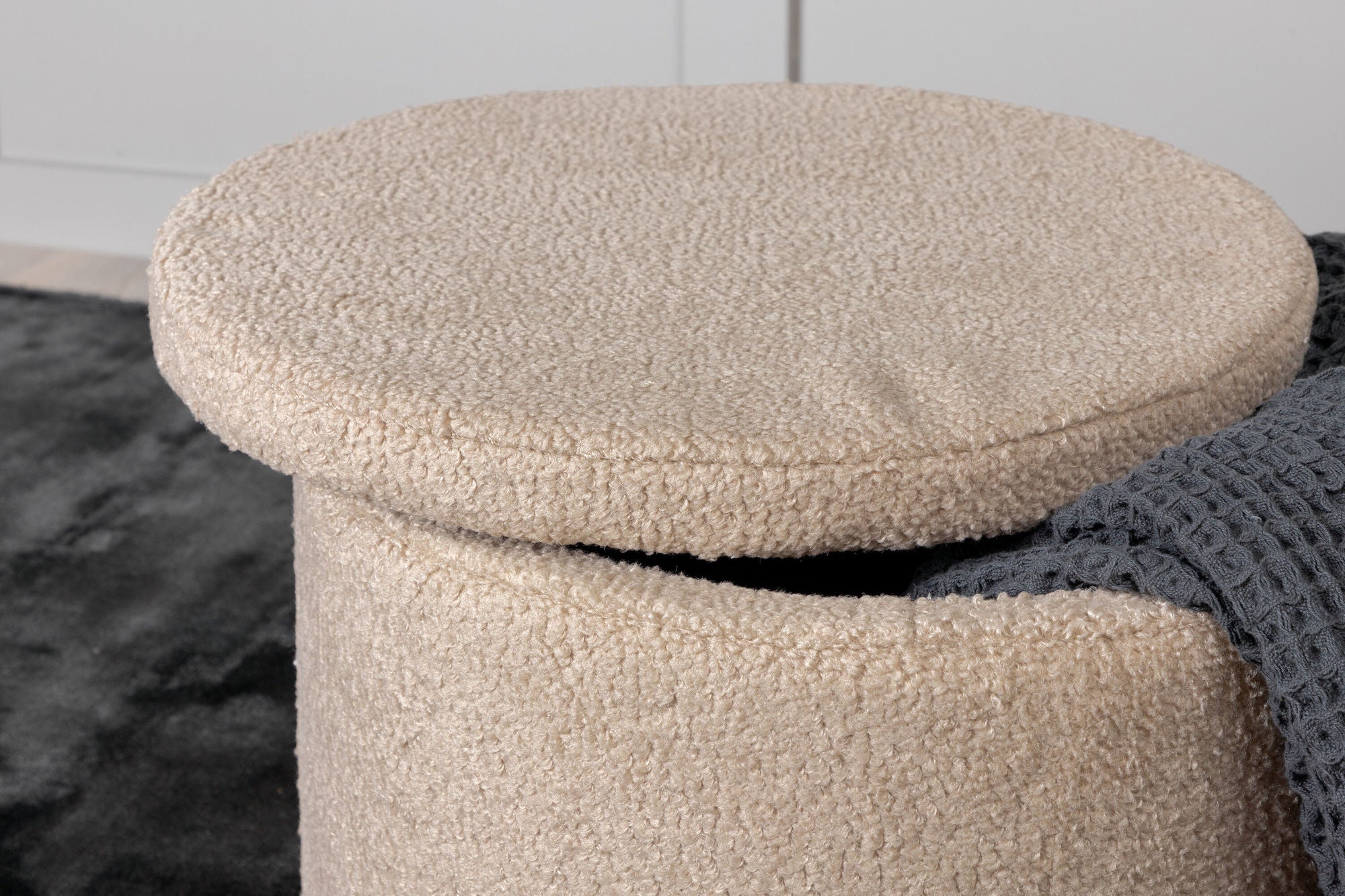 Venture Home Dunken Pouf - Beige Teddy Med Förvaring