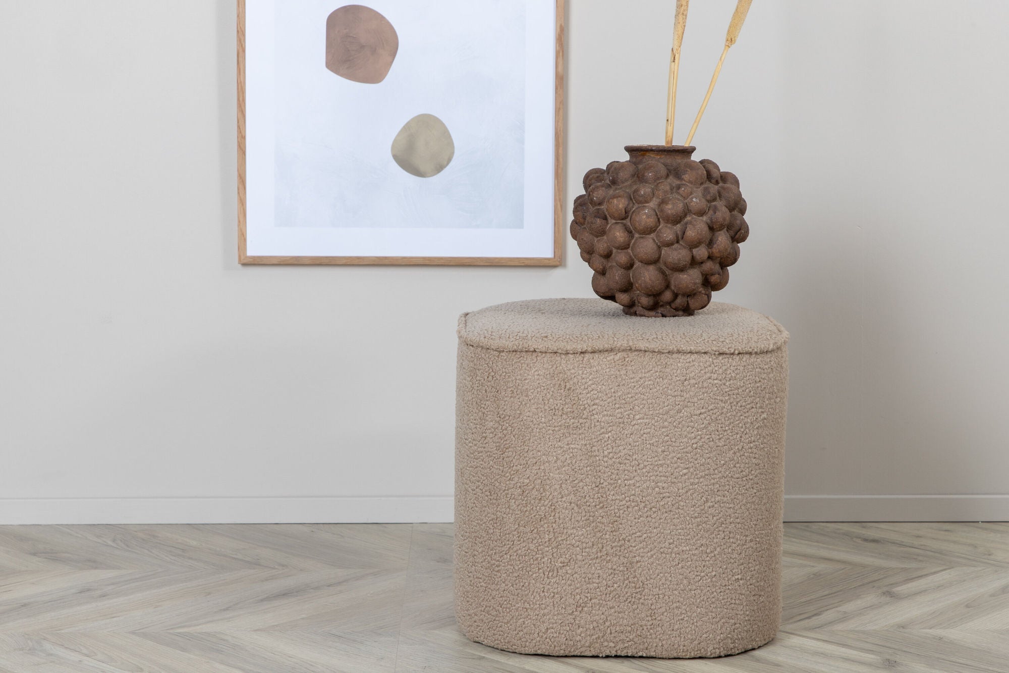 Venture Home Piff Pouf - Beige Teddy Sittpuff för Hemmet