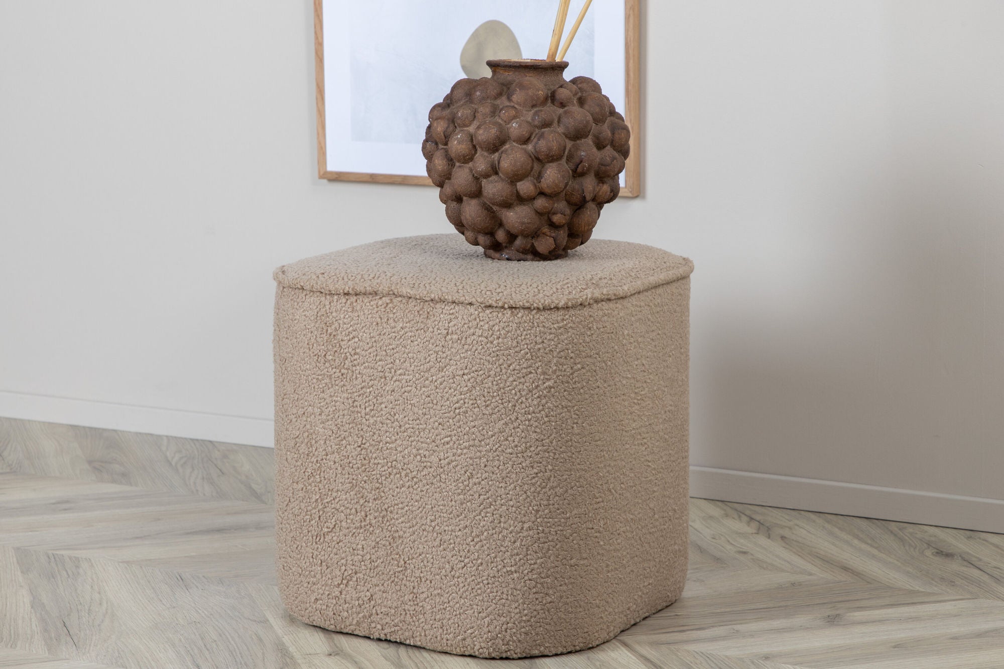 Venture Home Piff Pouf - Beige Teddy Sittpuff för Hemmet