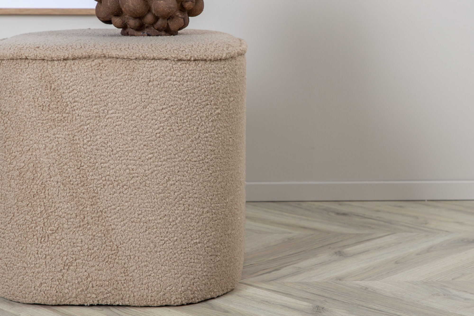 Venture Home Piff Pouf - Beige Teddy Sittpuff för Hemmet