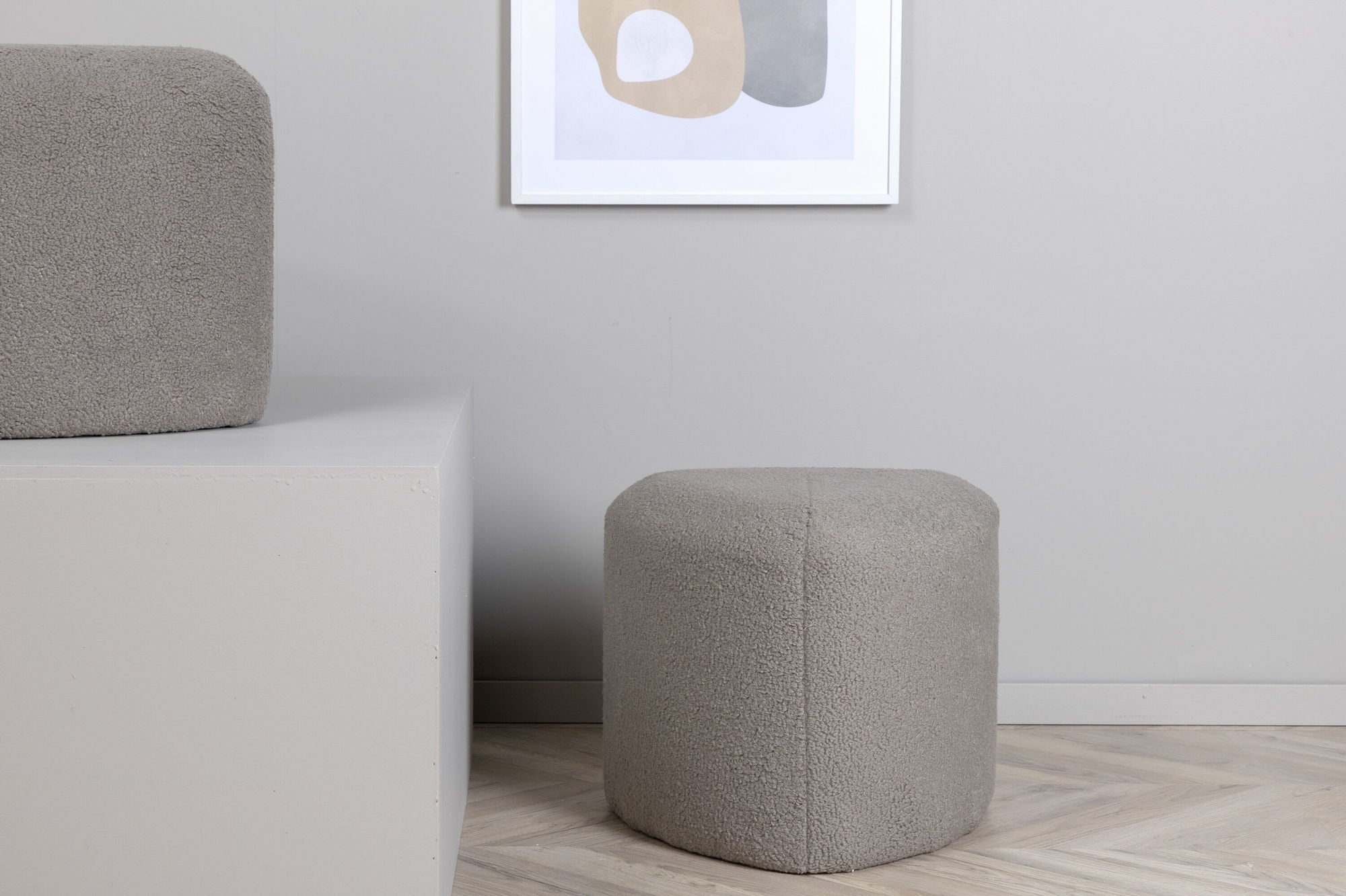 Venture Home Peg Pouf - Greige Teddy Sittpuff för Hemmet