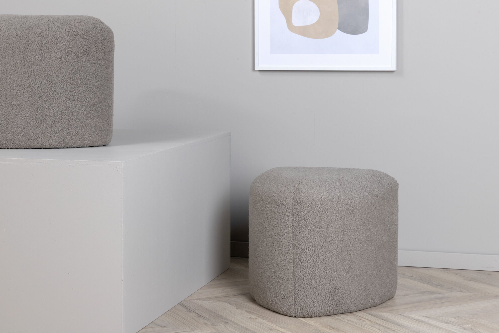 Venture Home Peg Pouf - Greige Teddy Sittpuff för Hemmet