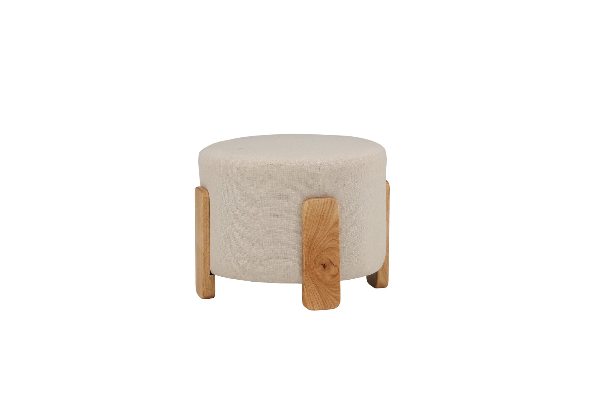 Venture Home Coffey Sittpuff - Natur / Vit Linne