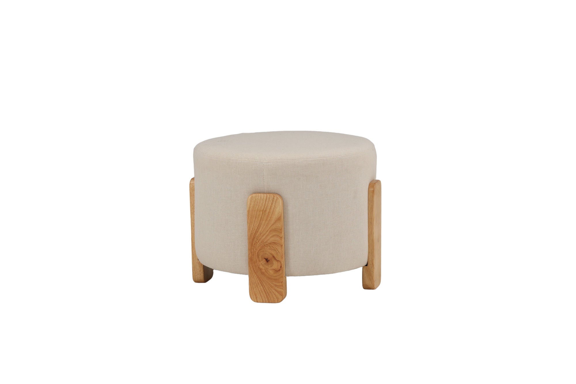 Venture Home Coffey Sittpuff - Natur / Vit Linne