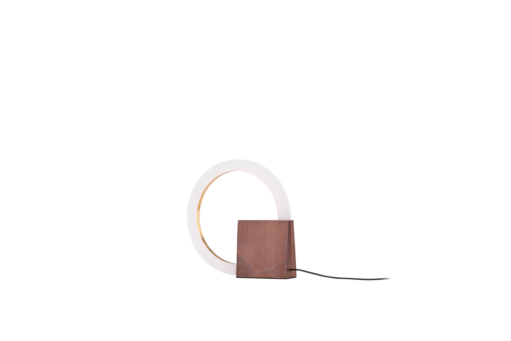 Venture Home - Brive Bordslampa - Mörk Valnöt/Mocca/Vit Akryl