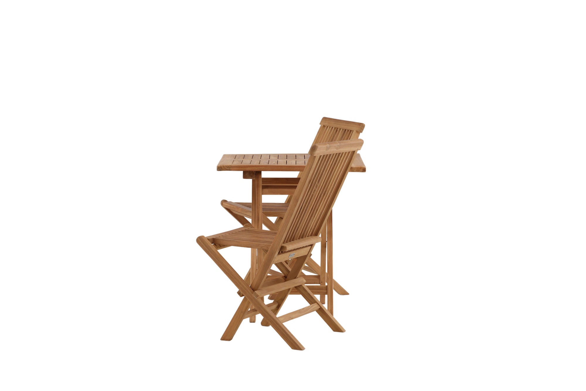 Venture Home Kenya - Hopfällbart Bord - Teak - 70x70cm + Kenya Hopfällbar Stol utan Armstöd - Teak