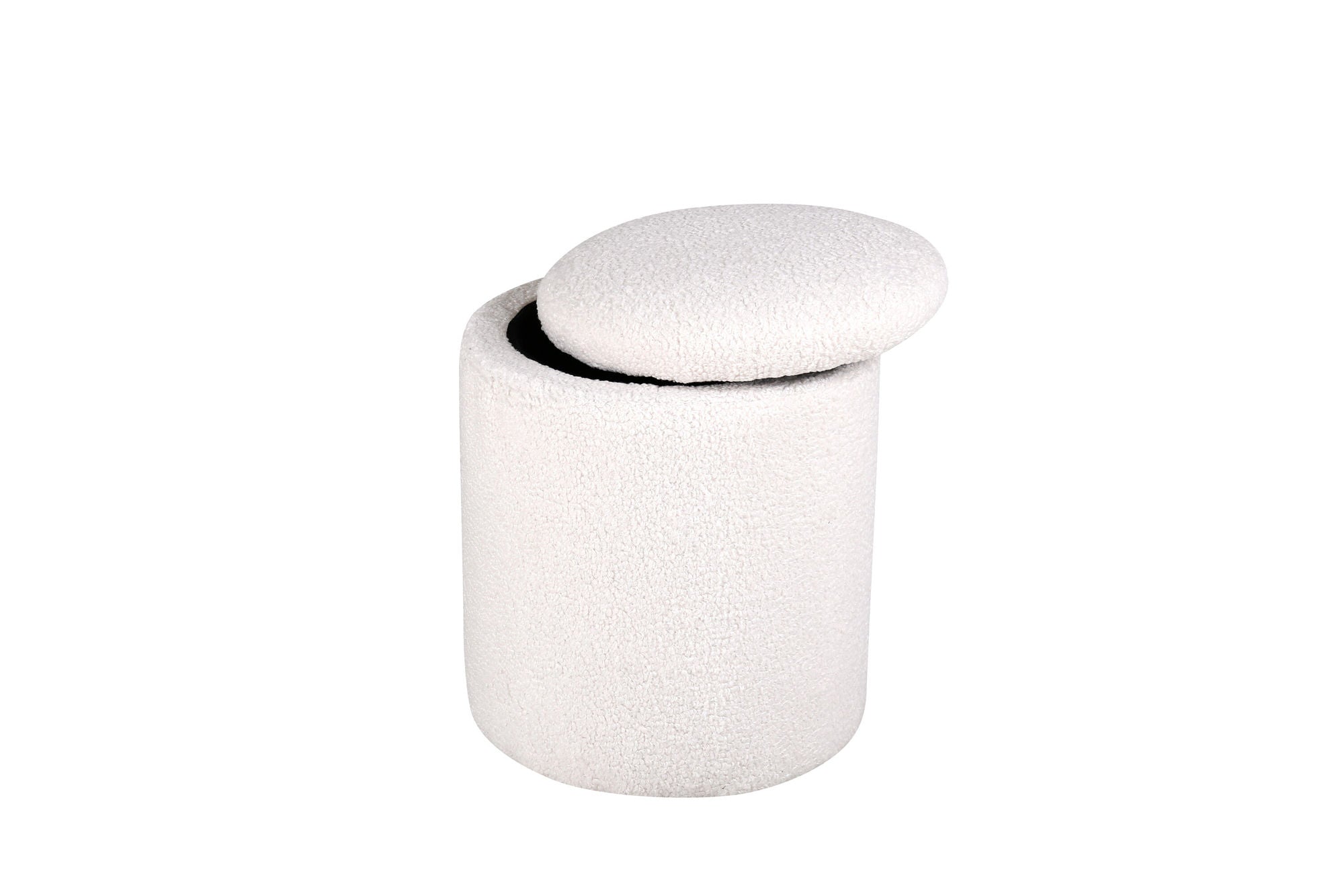 Venture Home Limpen Pouf - Offwhite Teddy För Modern Inredning