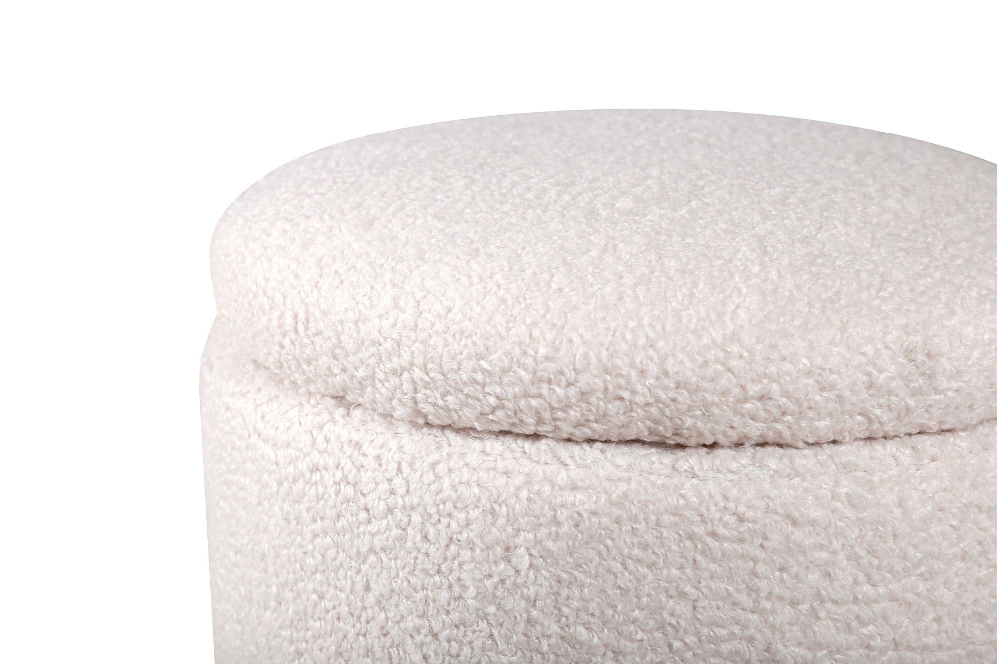 Venture Home Limpen Pouf - Offwhite Teddy För Modern Inredning