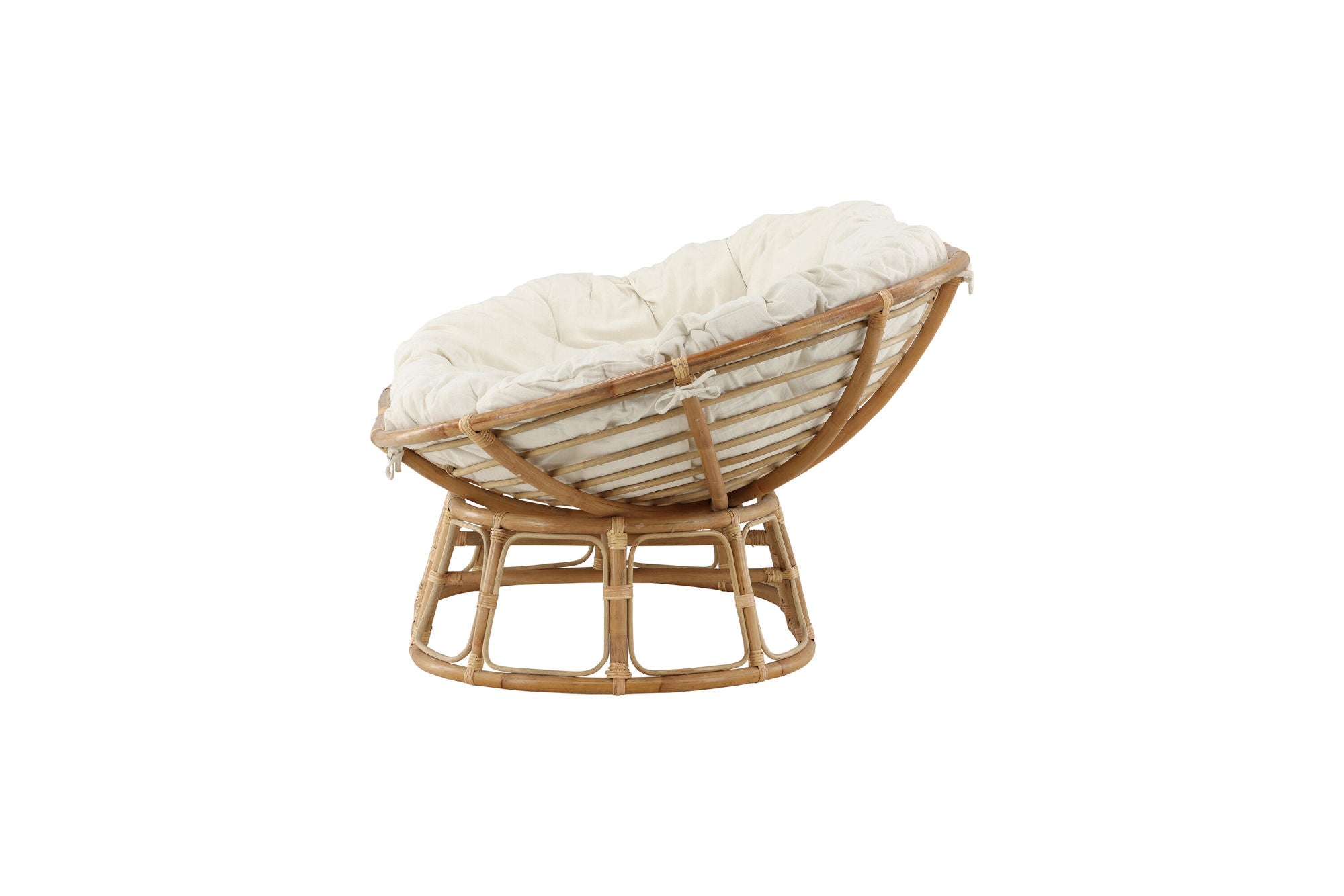 Venture Home - Mamasan Rattan Kärleksfåtölj Natur - Dubbel - Offwhite Dyna