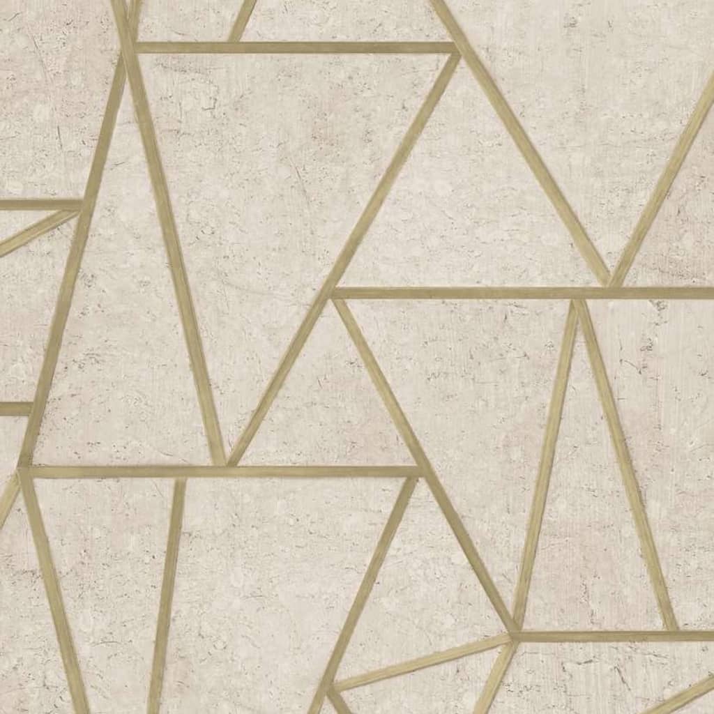 DUTCH WALLCOVERINGS Tapet trianglar  och guld