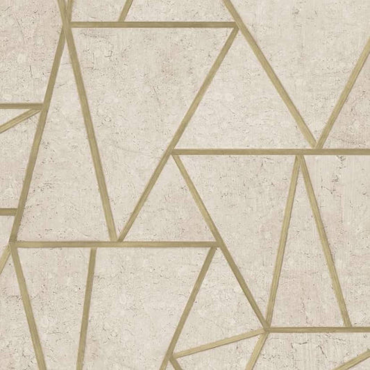 DUTCH WALLCOVERINGS Tapet trianglar  och guld