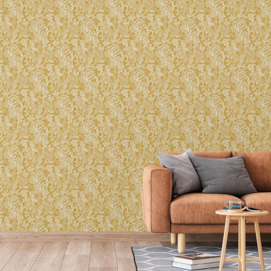 DUTCH WALLCOVERINGS Tapet Mae ockra och beige