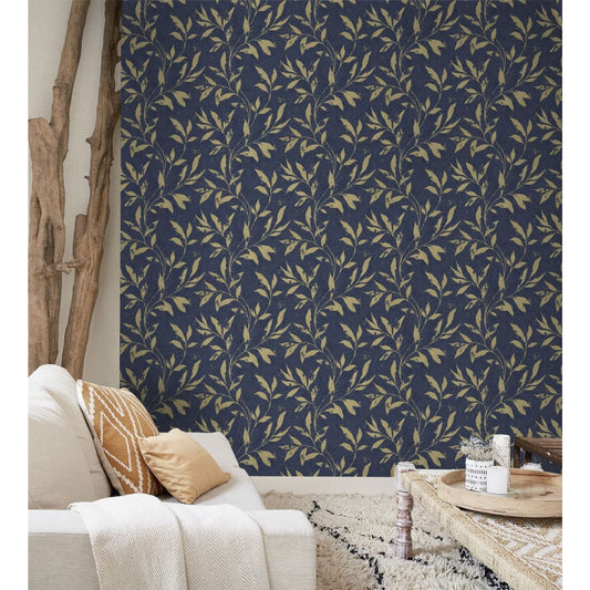 DUTCH WALLCOVERINGS Tapet Leafs  och guld