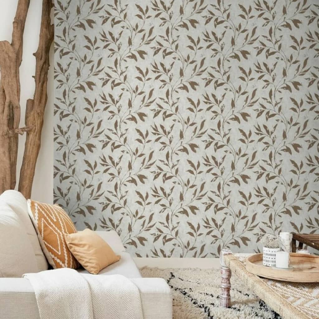 DUTCH WALLCOVERINGS Tapet Leafs  och brun