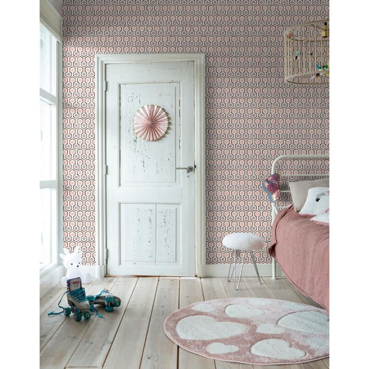 Noordwand Tapet Good Vibes Hexagon Pattern rosa och