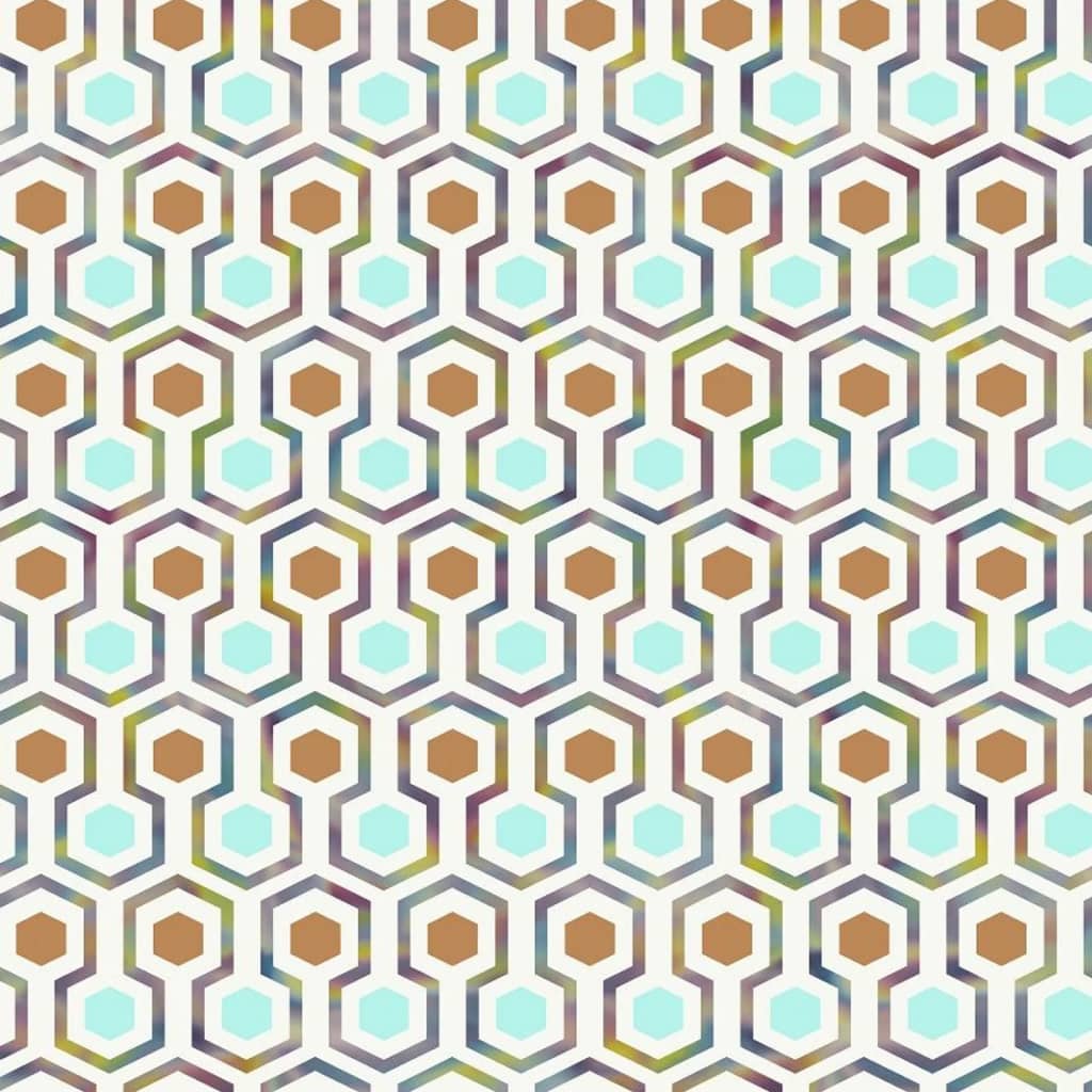 Noordwand Tapet Good Vibes Hexagon Pattern  och orange