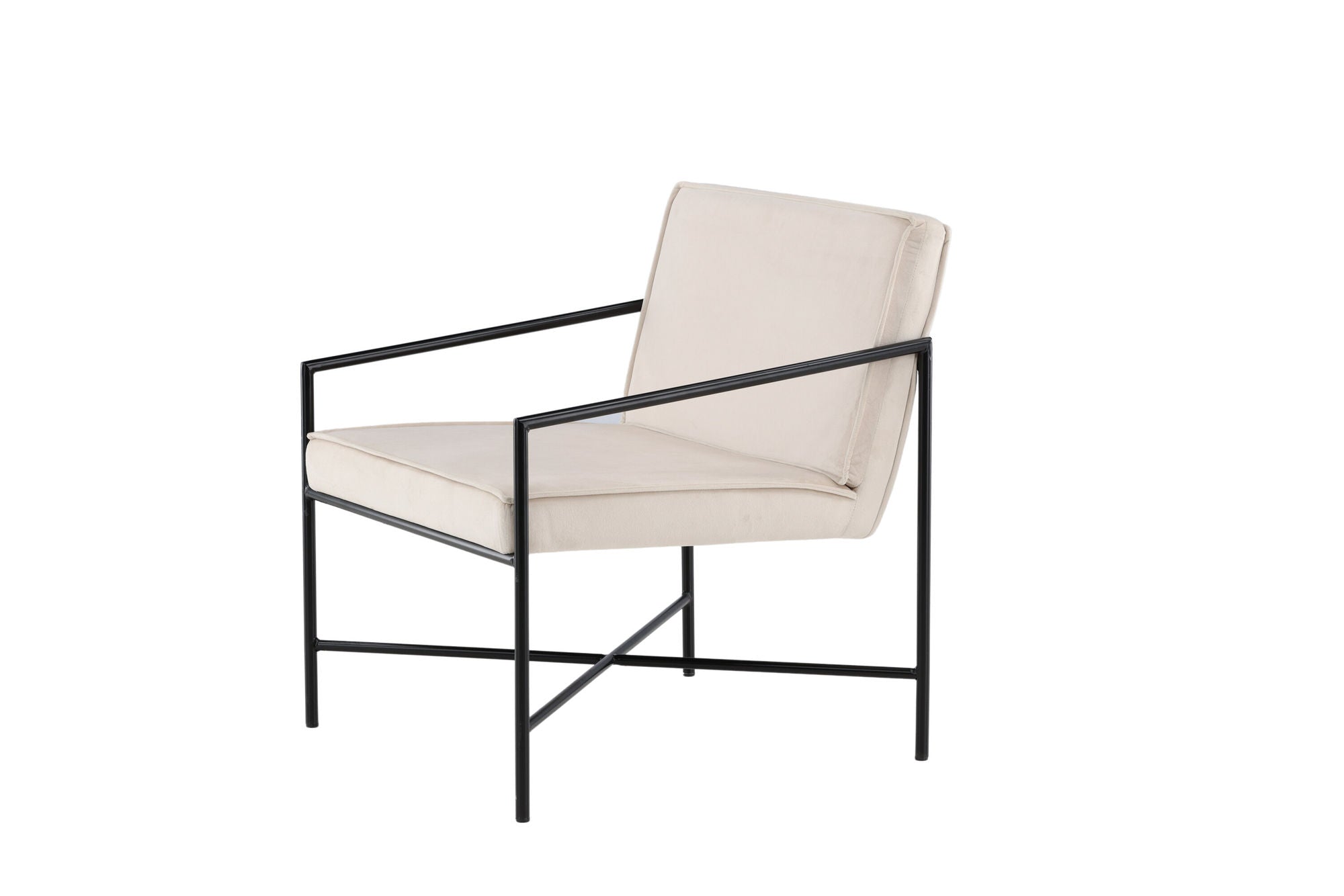 Venture Home Rakel Enkel Soffa - Svart / Beige Sammet